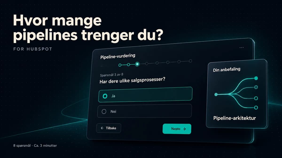 Illustrert forhåndsvisning av Nards pipeline-vurdering for HubSpot.