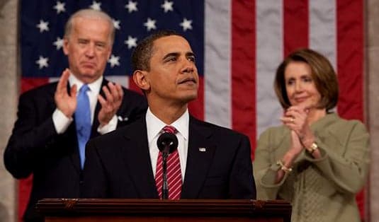 Barack Obama taler til Kongressen i 2009